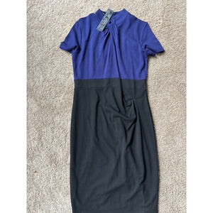 Women's YFEE blue Black Colorblock Midi Dress XL